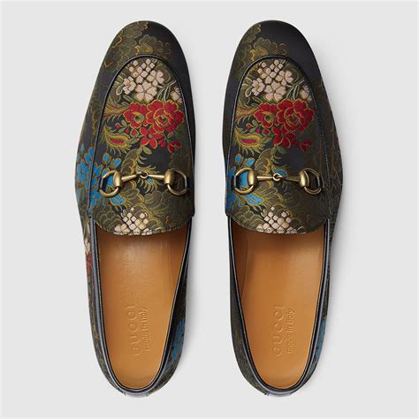 gucci jordaan jacquard loafers